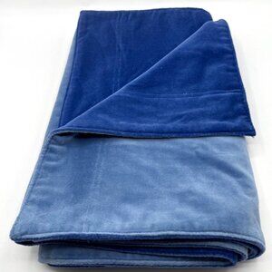Custom Reversible Blue Velvet Table Runner 14" x 70" Luxury Lapis Blue